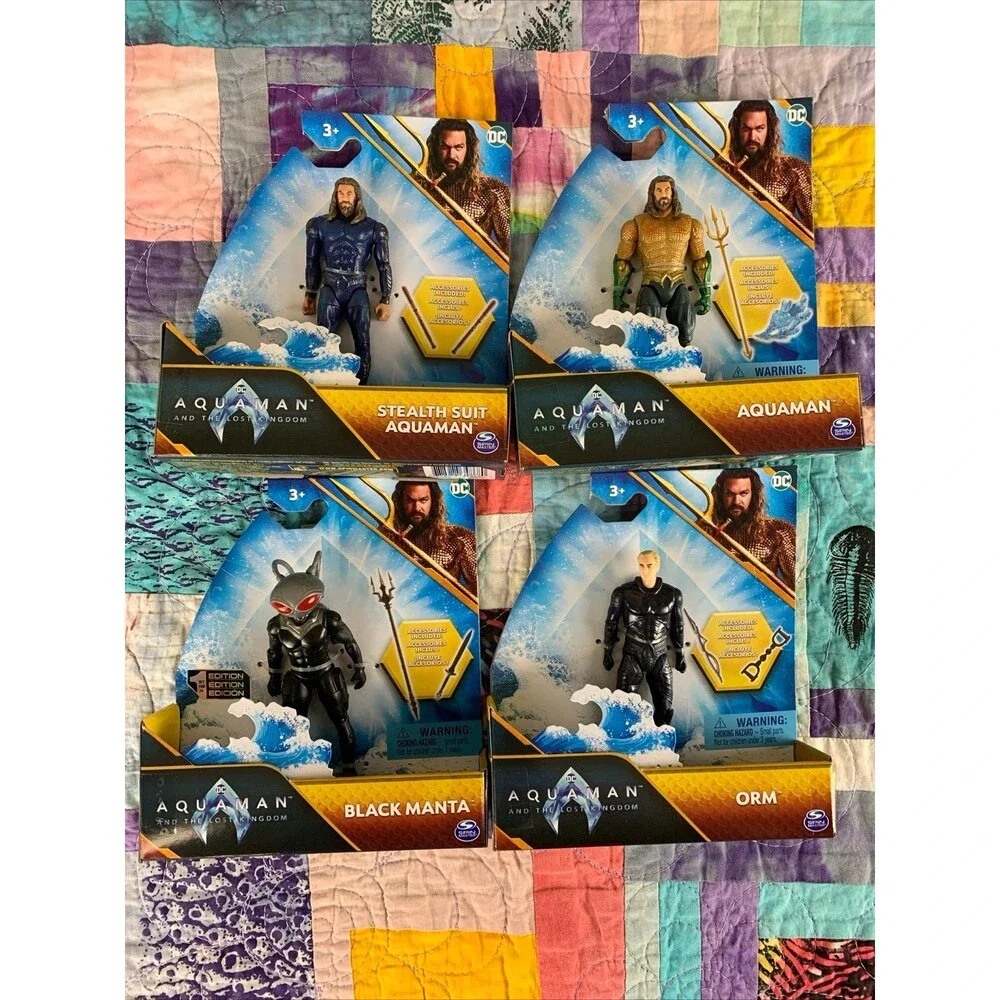 Aquaman & the Lost Kingdom lot of 4 Spin Master 4”  Aquaman, Stealth, Orm, Manta